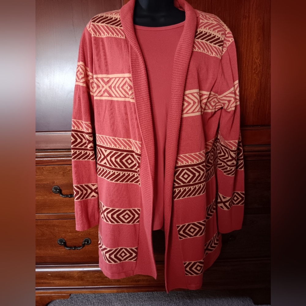 Pendleton Geometric Patterned Cardigan Sweater - … - image 1